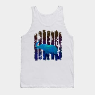 Elephant in the blue forest Tank Top